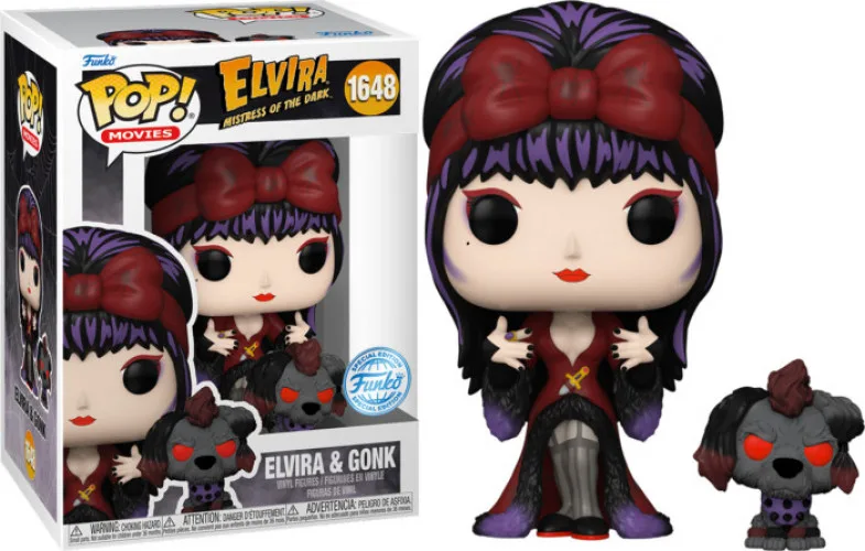 Elvira Mistress of the Dark Funko Pop Vinyl: - Elvira & Gonk (Moonlight) (Special Edition) by Funko – product photo