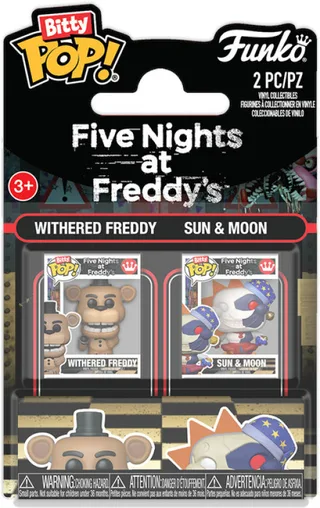 Five Nights at Freddy's Funko Bitty Pop! 2-Pack - Withered Freddy & Sun&Moon Vinyl Figures van Funko – productfoto 1 van 2