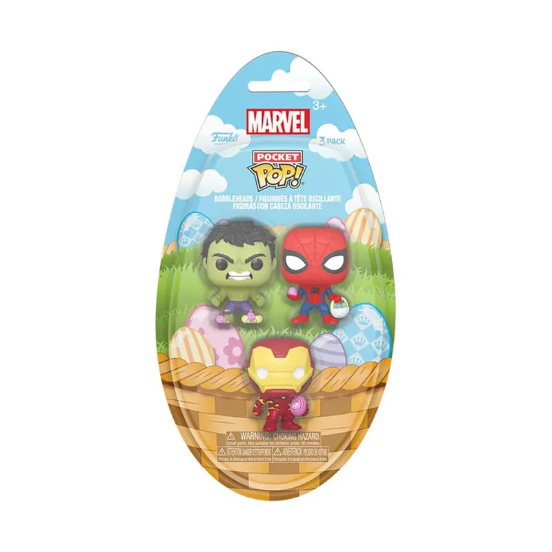 Marvel Funko Pocket Pop! Easter Egg: Iron Man / Hulk / Spider-Man 3-Pack van Funko – productfoto 2 van 2
