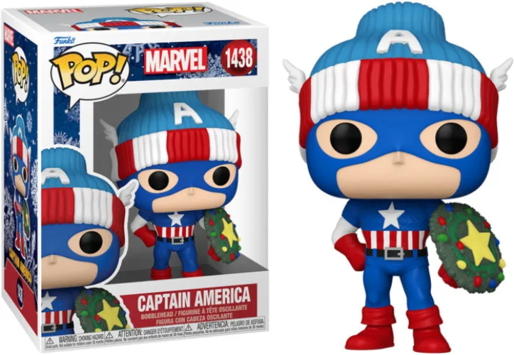 Marvel Funko Pop Vinyl: Captain America (Holiday) by Funko – product photo 1 of 2