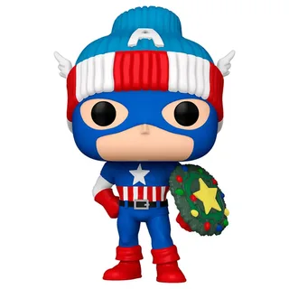 Marvel Funko Pop Vinyl: Captain America (Holiday) by Funko – product photo 2 of 2