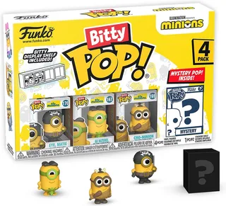 Minions Funko Bitty Pop! 4-Pack: Eye, Matie / Au Naturel / Cro-Minion van Funko – productfoto 1 van 4