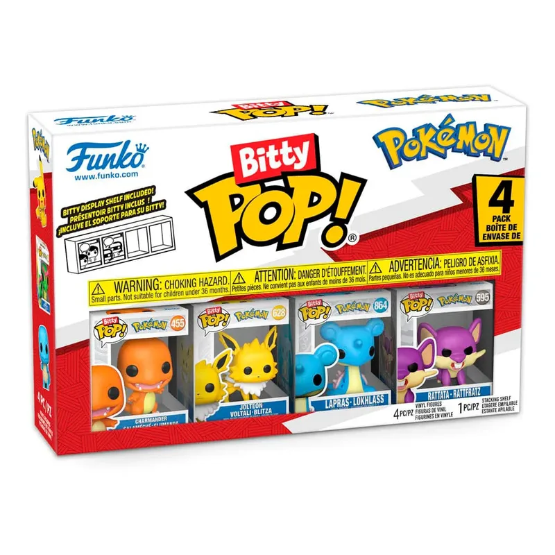 Pokémon Funko Bitty Pop! 4-Pack: Charmander / Jolteon / Lapras / Rattata van Funko – productfoto 3 van 5