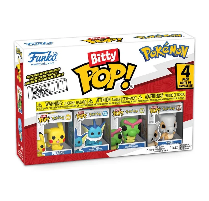 Pokémon Funko Bitty Pop! 4-Pack: Pikachu / Vaporeon / Caterpie / Cubone van Funko – productfoto 3 van 5