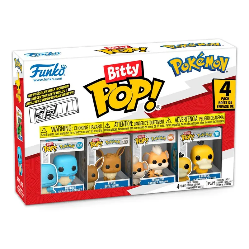 Pokémon Funko Bitty Pop! 4-Pack: Squirtle / Eevee / Growlithe / Psyduck van Funko – productfoto 3 van 5