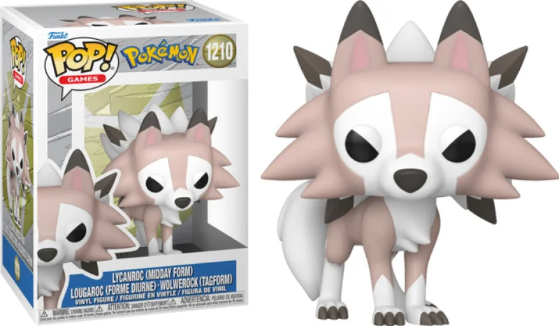 Pokemon Funko Pop Vinyl: Lycanroc Midday Form (1210) van Funko – productfoto
