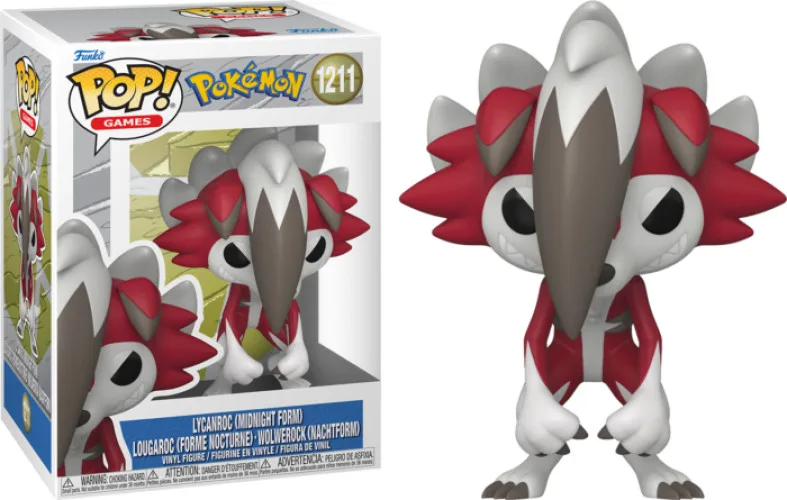 Pokemon Funko Pop Vinyl: Lycanroc Midnight Form (1211) van Funko – productfoto