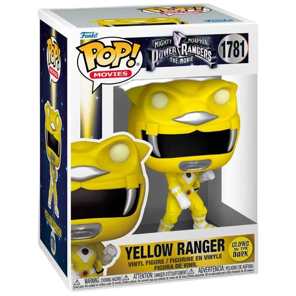 Power Rangers Mighty Morphin The Movie Gul Ranger Selvlysende Figur 9 Cm fra Funko – produktbillede