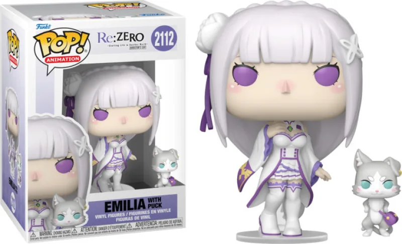Re:ZERO Funko Pop Vinyl: Emilia with Puck van Funko – productfoto 1 van 2