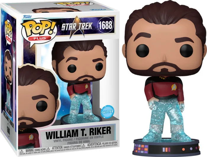 Star Trek Picard Funko Pop Vinyl: Transporting William T. Riker (Glitter) van Funko – productfoto 1 van 2