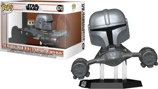 Star Wars Funko Pop Vinyl: The Mandalorian in N-1 Starfighter with R5-D4 van Funko – productfoto 1 van 2