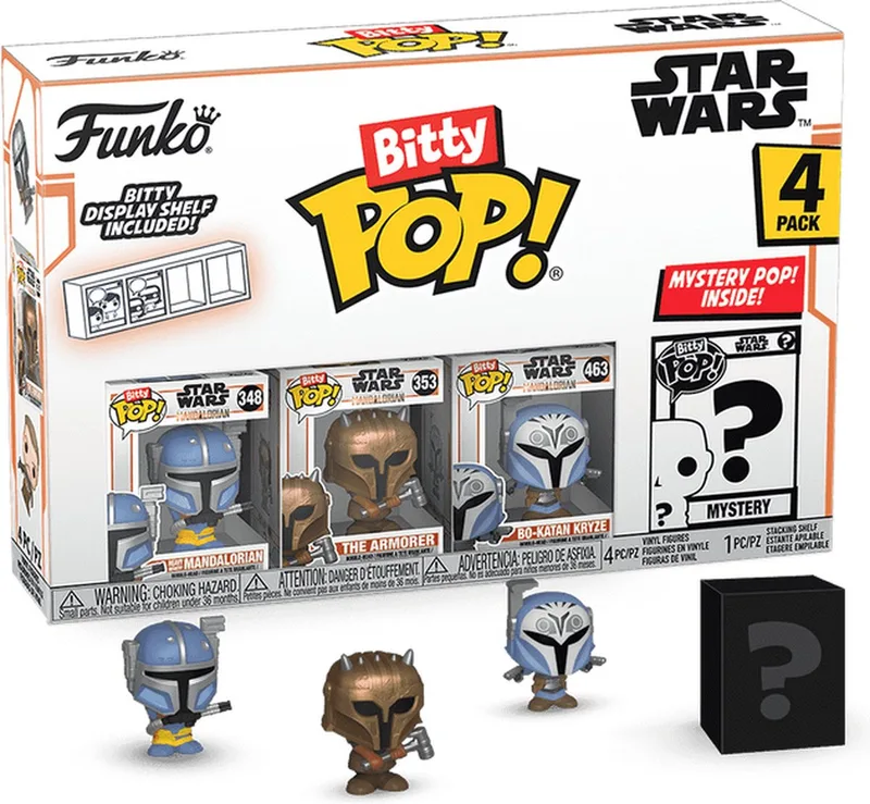 Star Wars: The Mandalorian Funko Bitty Pop! 4-Pack: Heavy Infantry Mandalorian / The Armorer / Bo-Katan Kryze by Funko – product photo