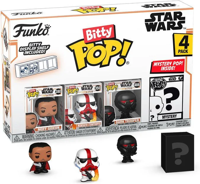 Star Wars: The Mandalorian Funko Bitty Pop! 4-Pack: Moff Gideon / Incinerator Stormtrooper / Dark Trooper van Funko – productfoto