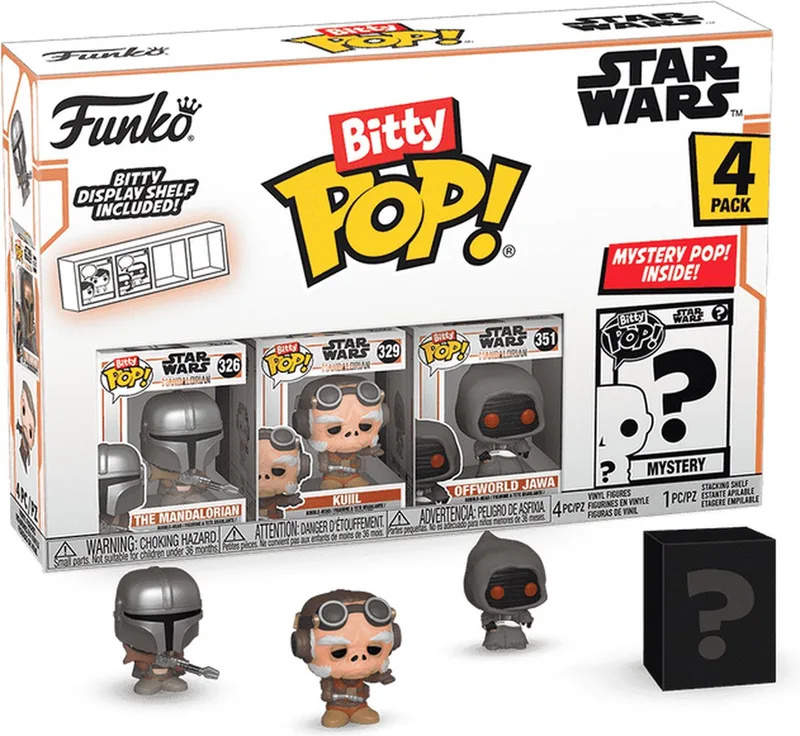 Star Wars: The Mandalorian Funko Bitty Pop! 4-Pack: The Mandalorian / Kuiil / Offworld Jawa van Funko – productfoto