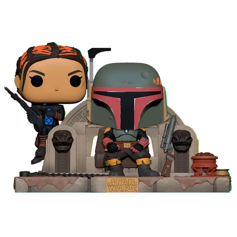 Star Wars the Mandalorian Funko Pop Vinyl: Boba Fett and Fennec Shand on Throne van Funko – productfoto 2 van 2