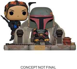 Star Wars the Mandalorian Funko Pop Vinyl: Boba Fett and Fennec Shand on Throne van Funko – productfoto 1 van 2