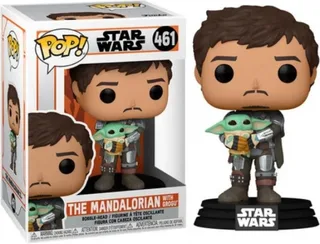 Star Wars The Mandalorian Funko Pop Vinyl: The Mandalorian with Grogu by Funko – product photo 1 of 3