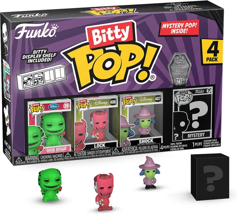 The Nightmare Before Christmas 30th Anniversary Funko Bitty Pop! 4-Pack: Oogie Boogie / Lock / Shock van Funko – productfoto 1 van 4