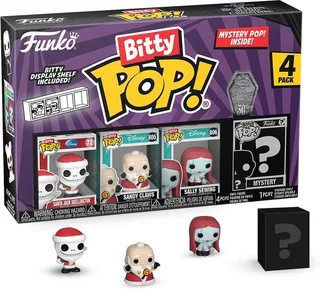 The Nightmare Before Christmas 30th Anniversary Funko Bitty Pop! 4-Pack: Santa Jack Skellington / Sandy Claws / Sally Sewing van Funko – productfoto 1 van 4