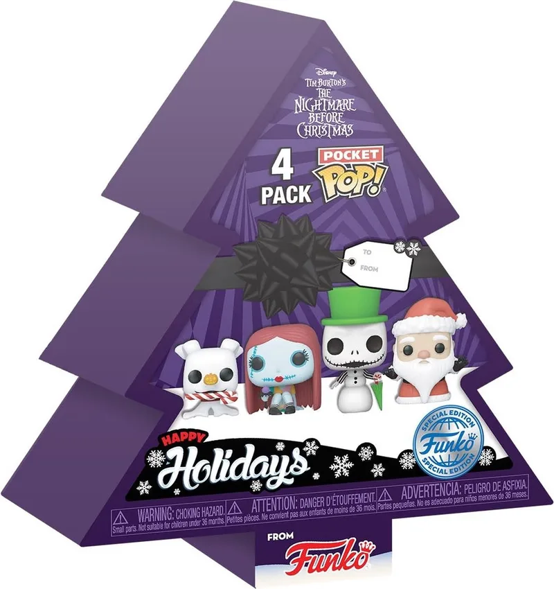 The Nightmare Before Christmas Pocket Pop Holiday Tree 4-Pack - Zero, Sally, Snowman Jack, Sandy Claws by Funko – product photo 1 of 2