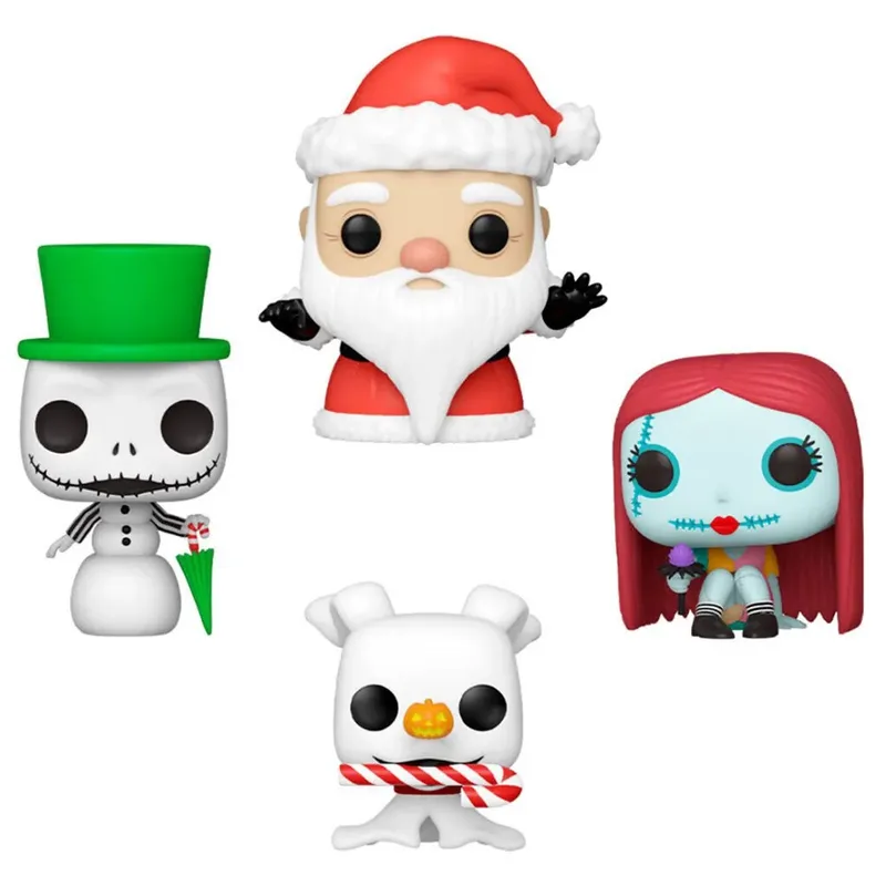 The Nightmare Before Christmas Pocket Pop Holiday Tree 4-Pack - Zero, Sally, Snowman Jack, Sandy Claws by Funko – product photo 2 of 2