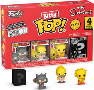 The Simpsons Funko Bitty Pop! 4-Pack: Scratchy / Grampa Simpson / Lisa Simpson / Chase Figuur van Funko – productfoto 1 van 5