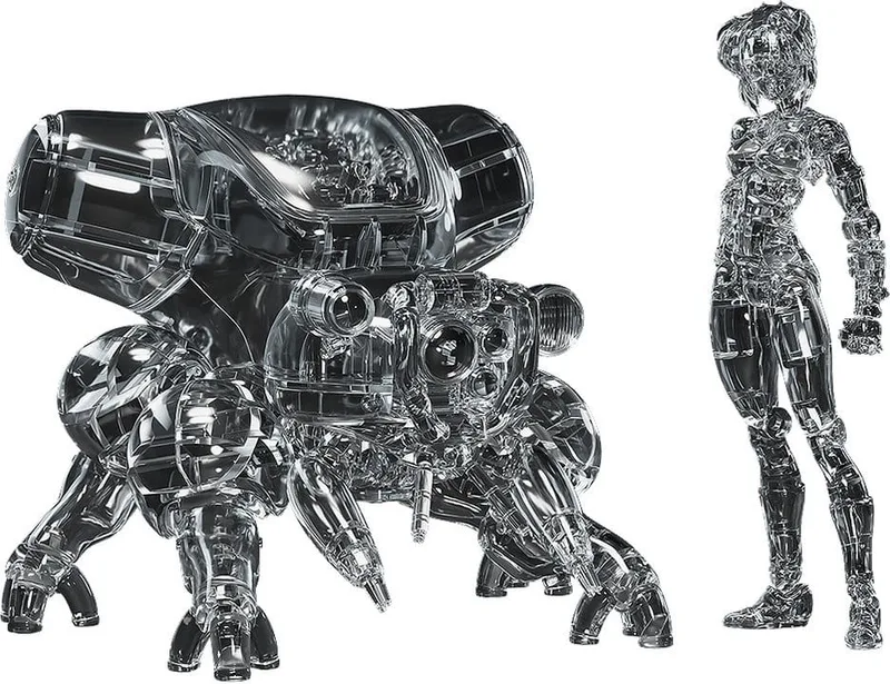 Ghost in the Shell PLAMAX minimum factory Plastic Model Kit - Motoko Kusanagi with Fuchikoma (Thermoptic Camouflage Ver.) van Good Smile Company – productfoto