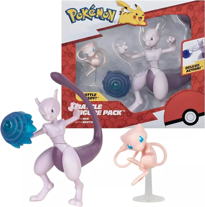 Pokémon Duo Pack Figurine Mewtwo + Mew de Jazwares – photo produit