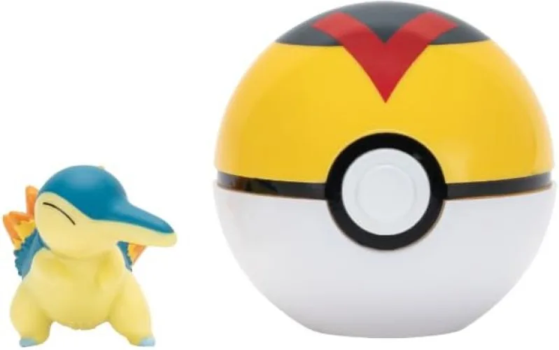 Pokemon Figure - Cyndaquil + Level Ball (Clip 'n' Go) van Jazwares – productfoto