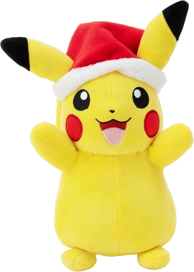 Pokemon Pluche - Pikachu with Christmas Hat (20cm) van Jazwares – productfoto