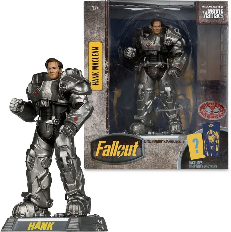 Fallout Movie Maniacs Statue - Hank Maclean (Season 2) (Red Platinum Edition) van McFarlane Toys – productfoto