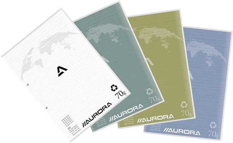 cursusblok A4 70g geruit 5x5, met marge, 100 vel van Aurora – productfoto
