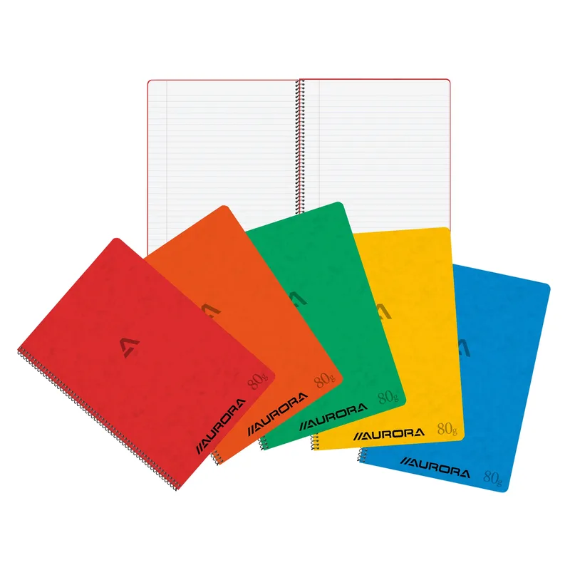 Schrift aurora a4 lijn 120pag 80gr assorti | 10 stuks van Aurora – productfoto