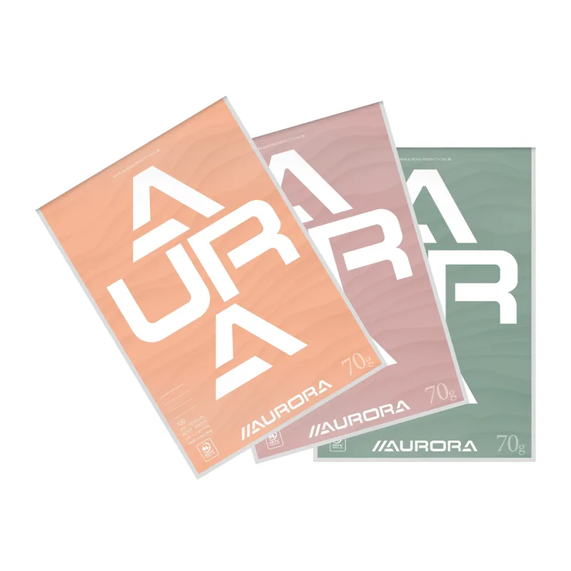 Schrijfblok aurora a4 lijn 100vel 70gr assorti | 10 stuks de Aurora – photo produit