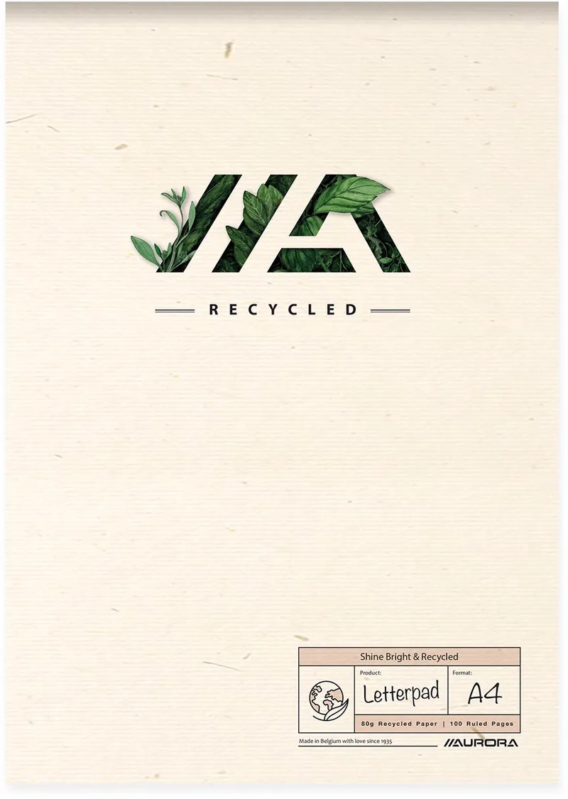 Shine Bright & Recycled schrijfblok, ft A4, gelijnd by Aurora – product photo