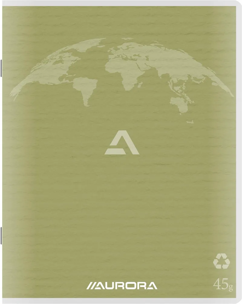 Writing 45 kladschrift uit gerecycleerd papier, 200 bladzijden, gelijnd, mosgroen by Aurora – product photo
