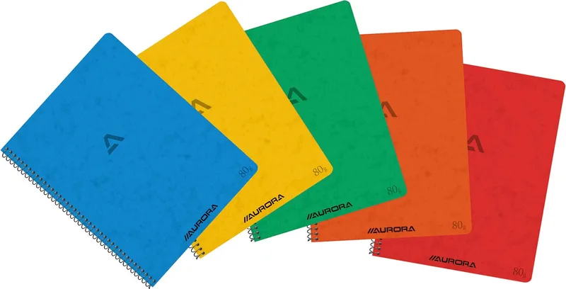 Writing 80 spiraalschrift, ft 21 x 16,5 cm, 120 bladzijden, commercieel geruit fra Aurora – produktbillede