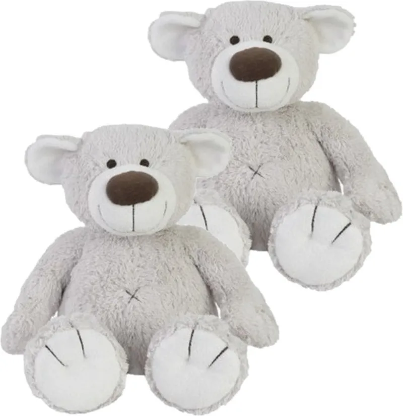 2x stuks happy Horse pluche grijze beer Baggio knuffel 22 cm speelgoed - Beren/Teddybeer - Baby geboorte kraamcadeaus från Happy Horse i Grå – produktbild