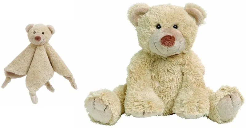 beer Boogy knuffeldoekje en knuffel 35 cm - Knuffelbeer - Kraamcadeau - Baby speelgoed von Happy Horse in Beige – Produktfoto