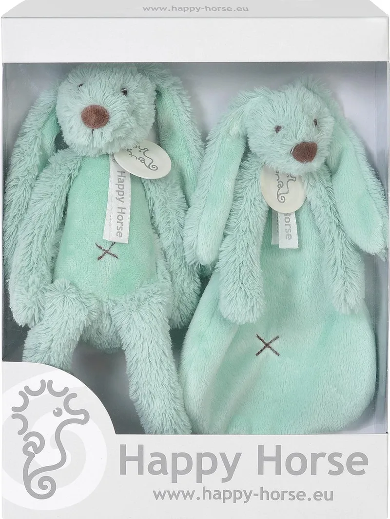 Geschenkverpakking Konijn Richie Knuffel no. 1 - 28 cm / Knuffeldoekje - 33 cm by Happy Horse in Lagoon – product photo