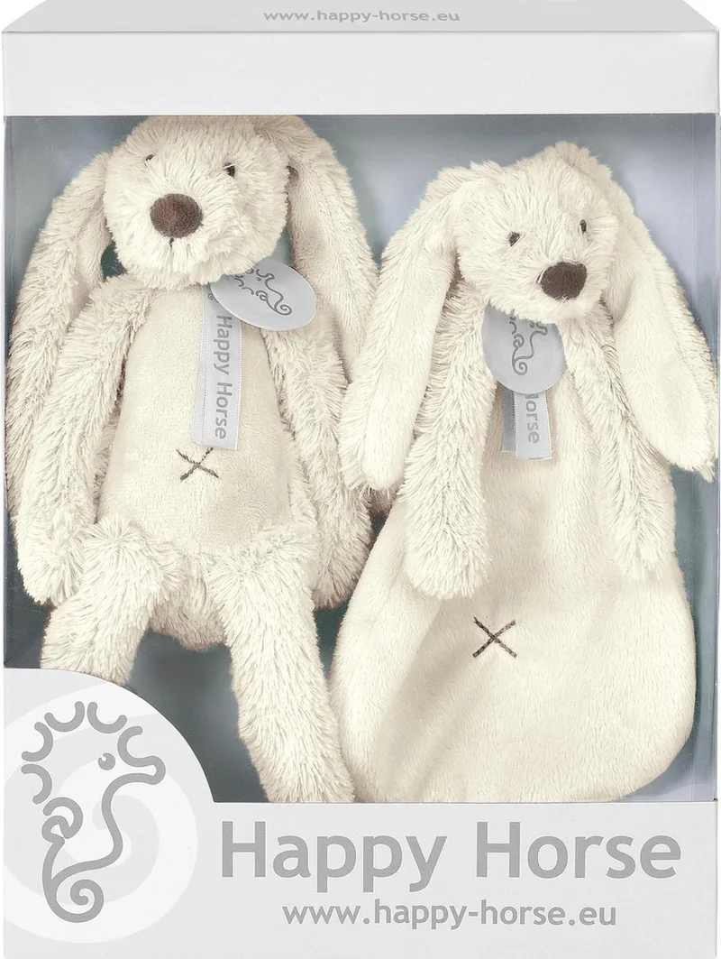 Geschenkverpakking Konijn Richie Knuffel no. 1 - 28 cm / Knuffeldoekje by Happy Horse in White – product photo