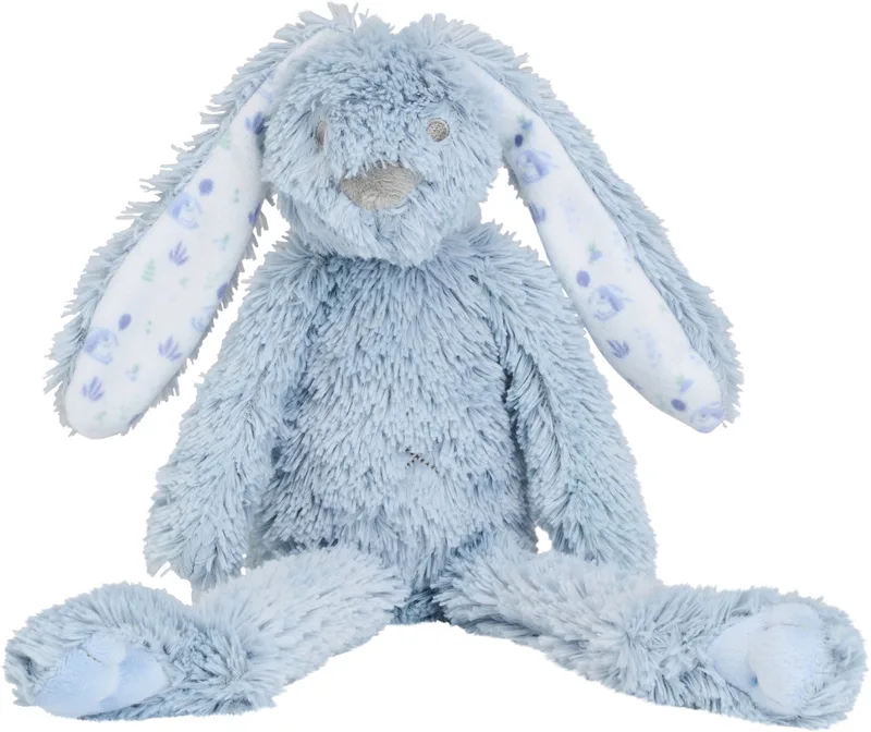 Graphic Konijn Richie Knuffel 28 cm - Baby knuffel van Happy Horse in Vergrijsd Blauw – productfoto