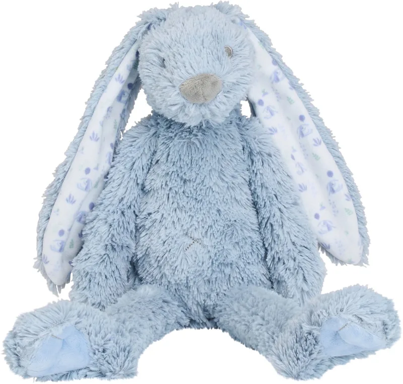 Graphic Konijn Richie Knuffel 38 cm - Baby knuffel by Happy Horse in Vergrijsd Blauw – product photo