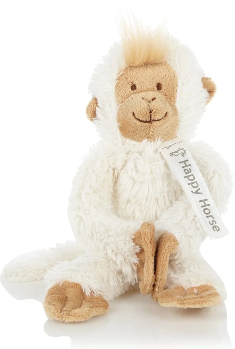 Hangende Aap Knuffel 23cm - Baby knuffel von Happy Horse in Weiß – Produktfoto