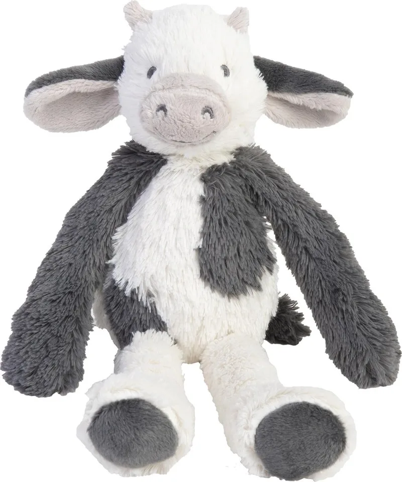 Koe Casper Knuffel 28cm - Wit/Grijs - Baby Knuffel de Happy Horse en Blanc – photo produit
