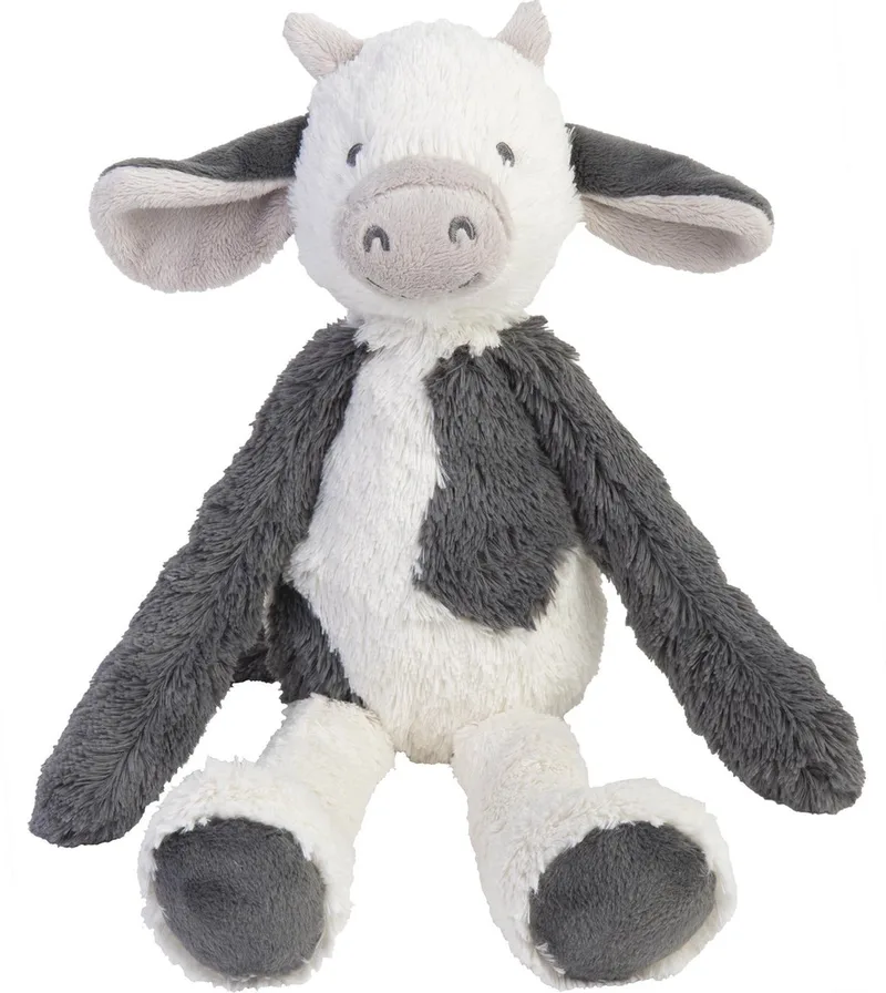 Koe Casper Knuffel 38cm - Wit/Grijs - Baby Knuffel de Happy Horse en Blanc – photo produit