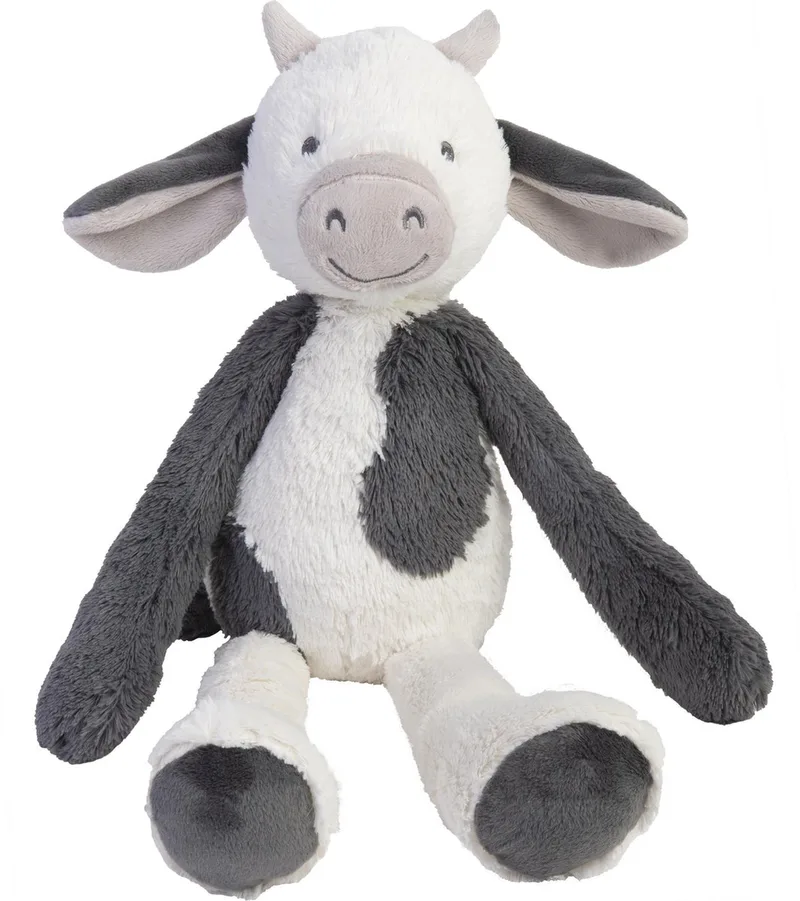 Koe Casper Knuffel 48cm - Wit/Grijs - Baby Knuffel från Happy Horse i Vit – produktbild