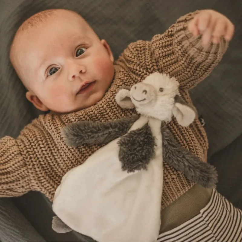 Koe Casper Knuffeldoekje - Wit/Grijs - Baby cadeau van Happy Horse in Wit – productfoto 2 van 3