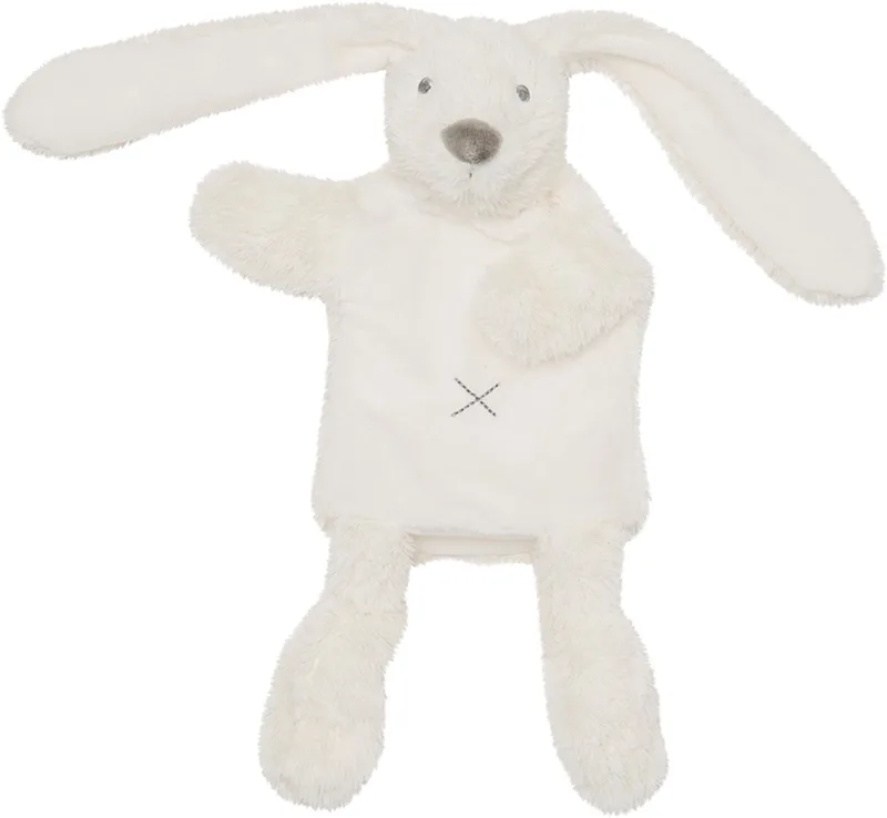 Konijn Richie Handpop Knuffel - Baby cadeau de Happy Horse en Blanc – photo produit