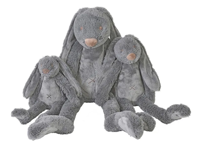 Konijn Richie Knuffel 28cm - Baby knuffel van Happy Horse in Donkergrijs – productfoto 2 van 2